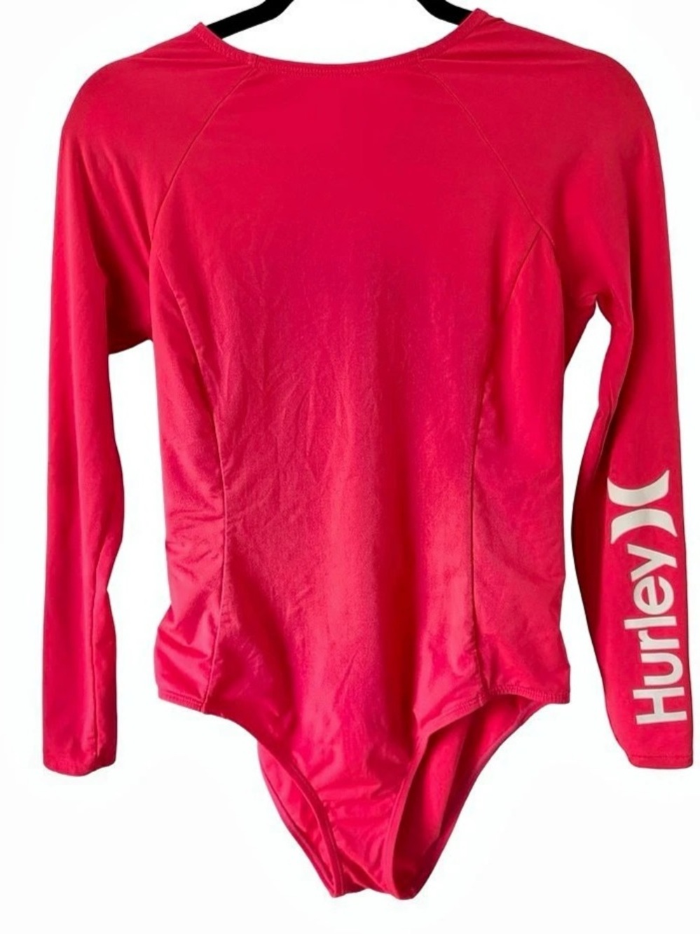 Hurley Long Sleeve One-Piece Rash Guard Swimsuit in Pink